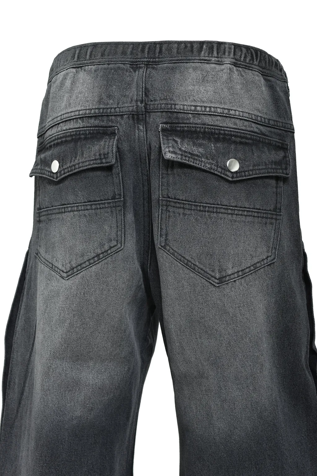 Coating Side Button Denim Pants / Blk