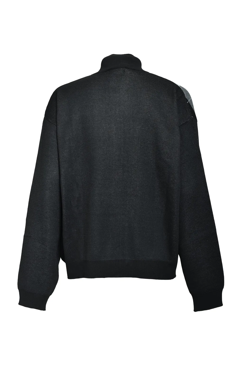 Argyle Zip Knit Jacket / Black