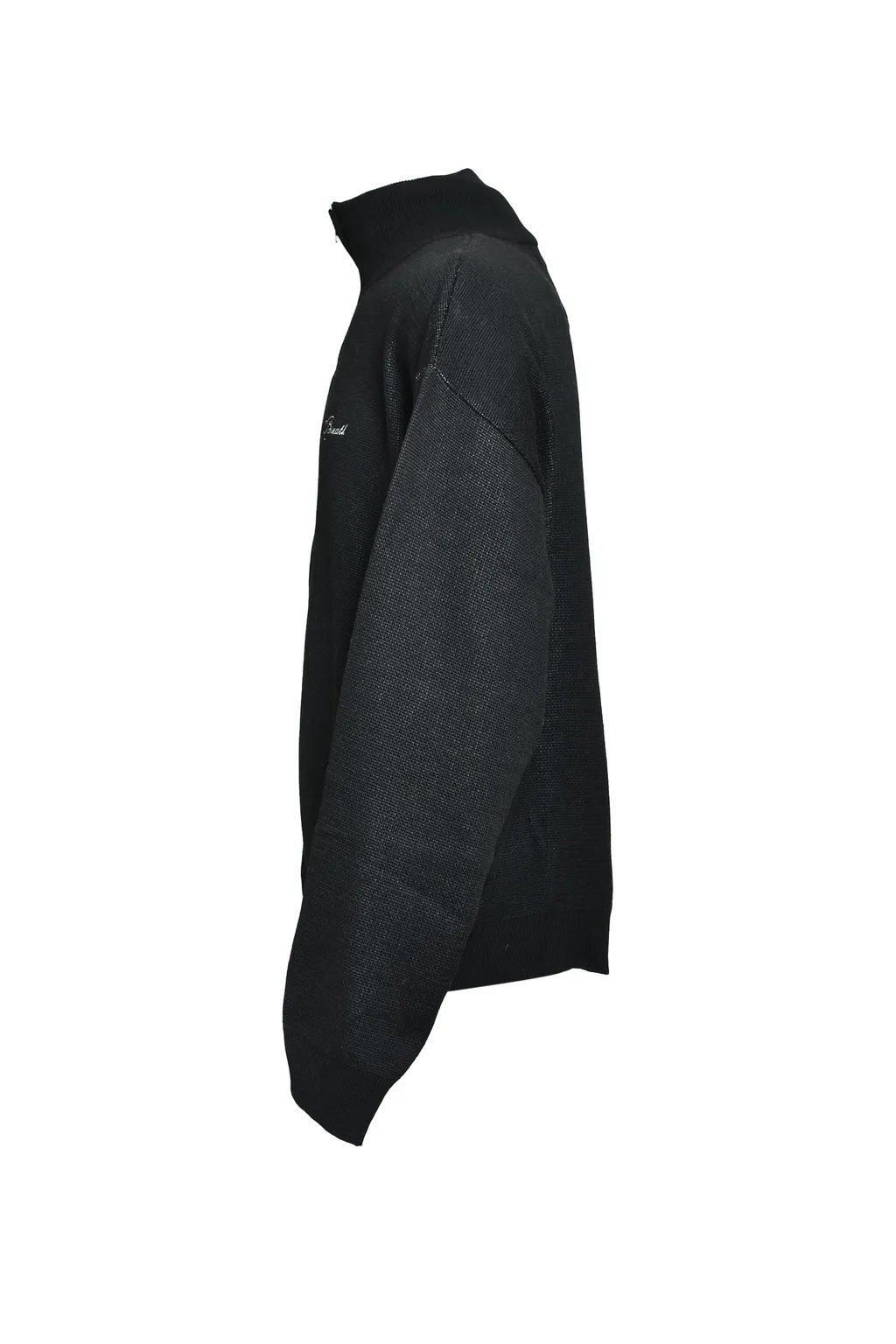 Argyle Zip Knit Jacket / Black