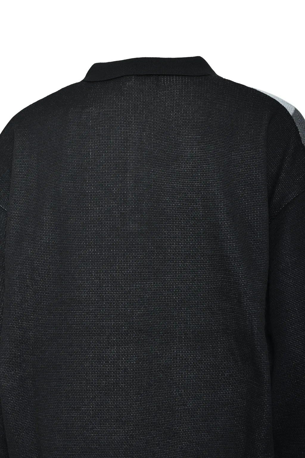 Argyle Knit Polo / Black