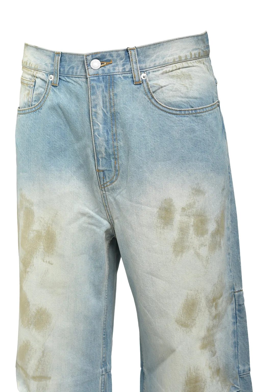 Coating Damage Denim Pants / Ind