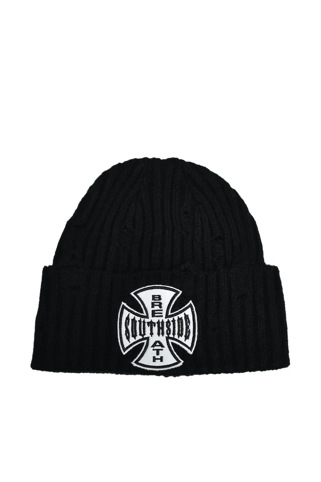 Southside Cross Damage Rib Beanie / Blk