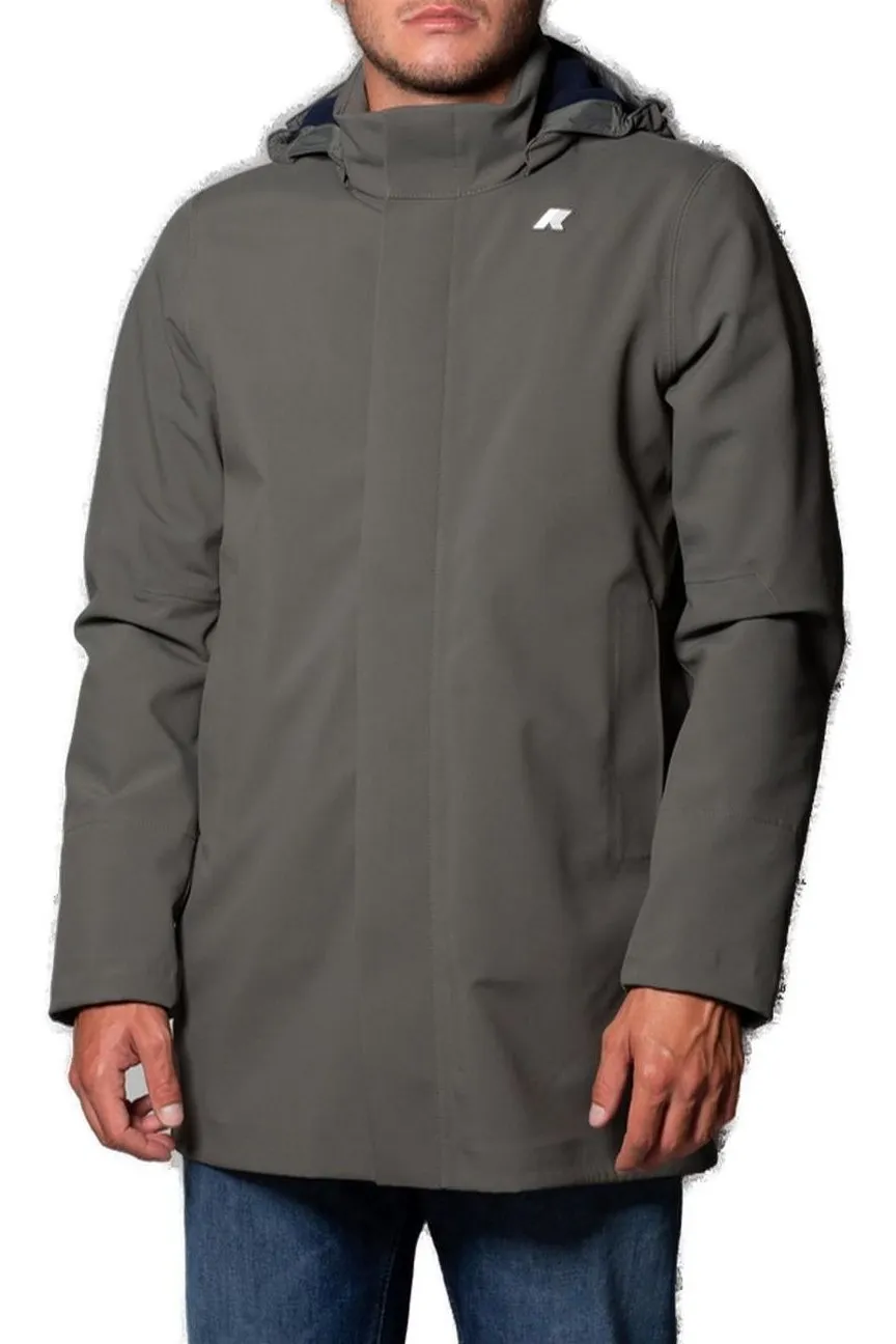 K-Way Logo Patch Hooded Jacket