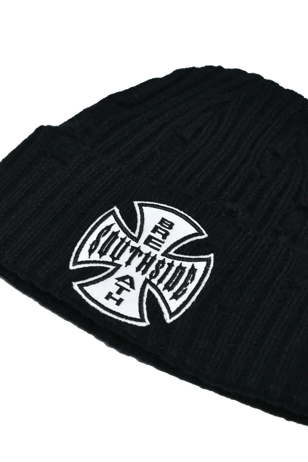 Southside Cross Damage Rib Beanie / Blk