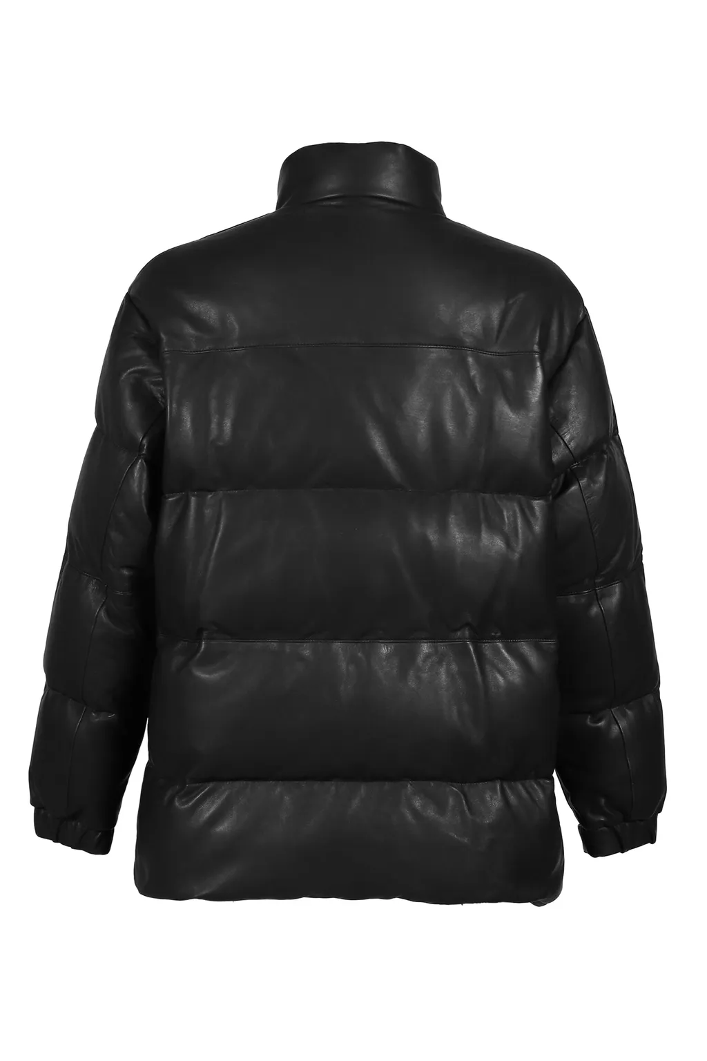 Leather Down Jacket W / Love &Amp; Peace Silver / Blk