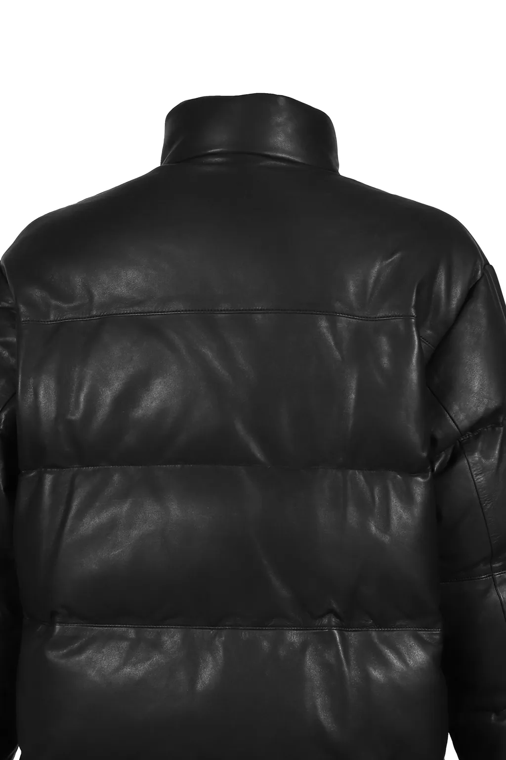 Leather Down Jacket W / Love &Amp; Peace Silver / Blk