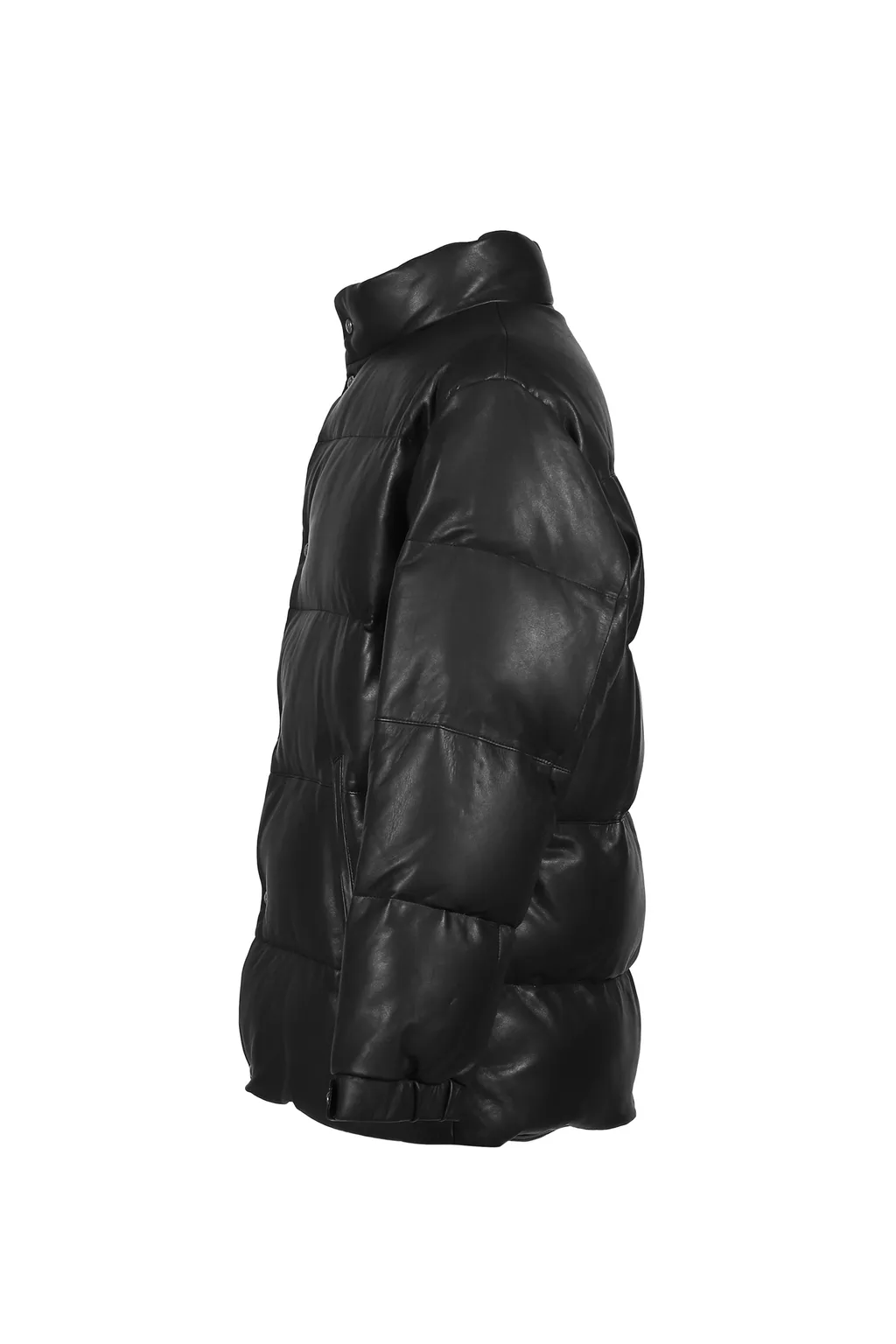 Leather Down Jacket W / Love &Amp; Peace Silver / Blk