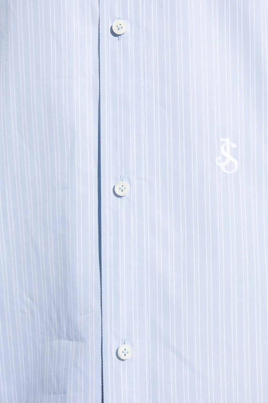Jil Sander Logo Embroidered Striped Shirt