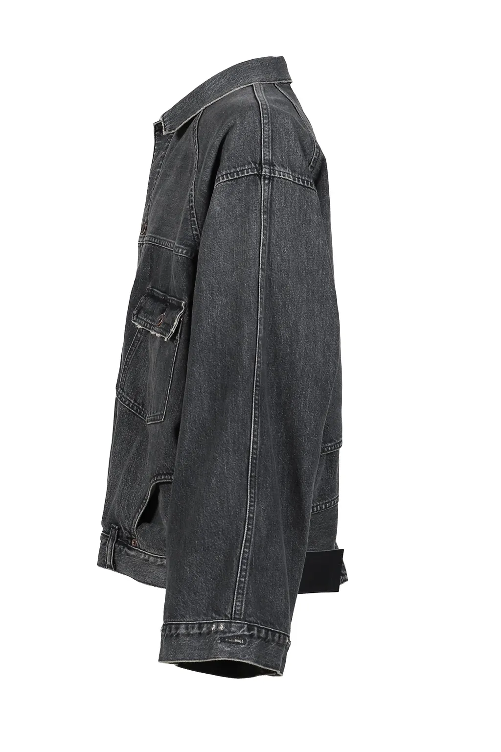 Vintage Washed Denim Jacket / Blk Inception