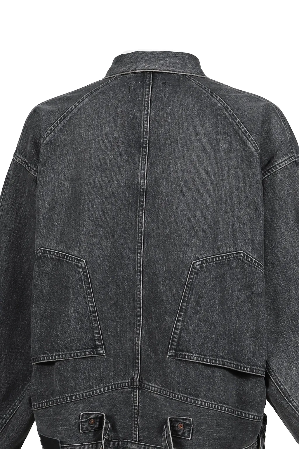 Vintage Washed Denim Jacket / Blk Inception