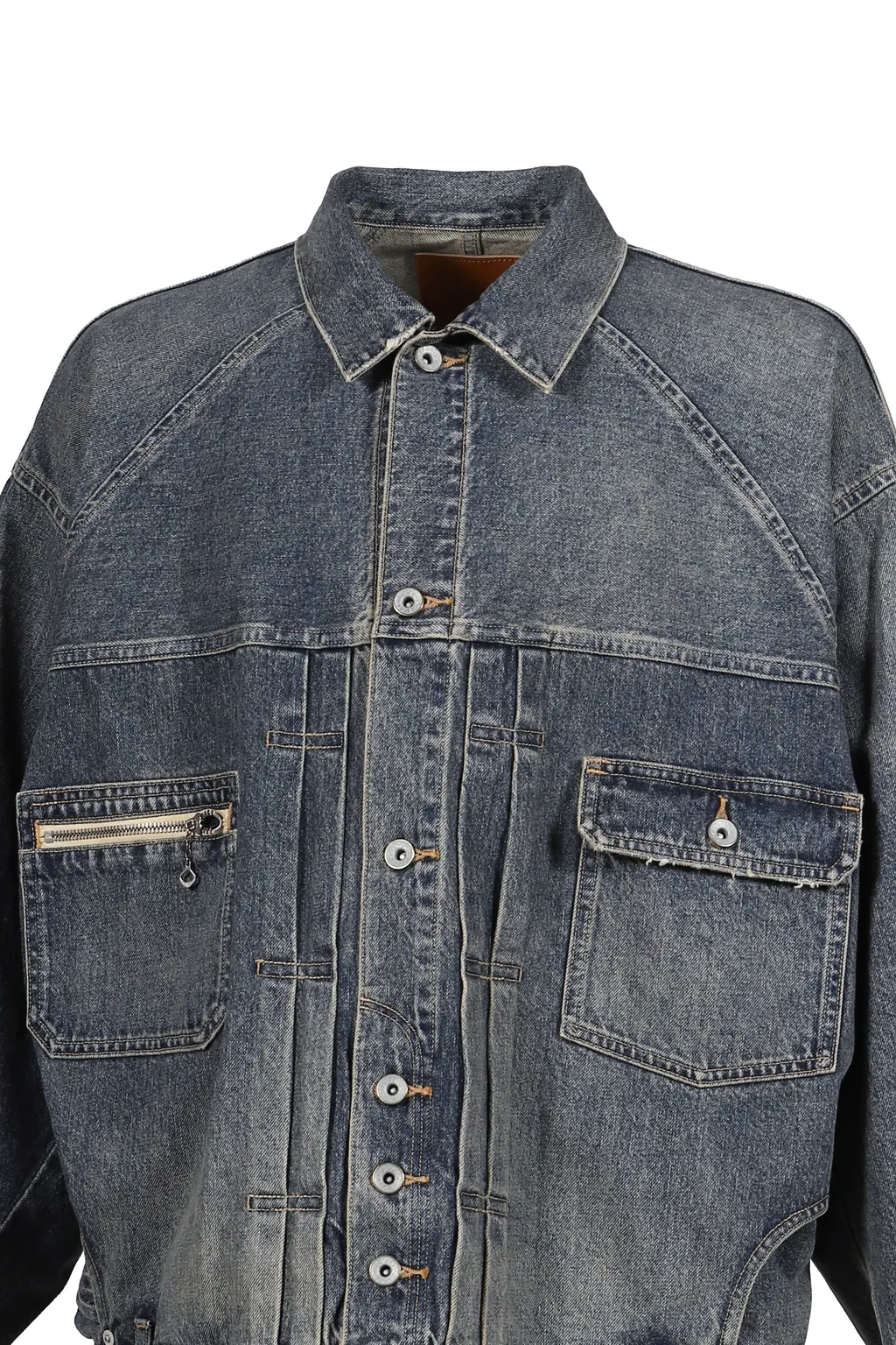 Vintage Washed Denim Jacket / Ind Inception