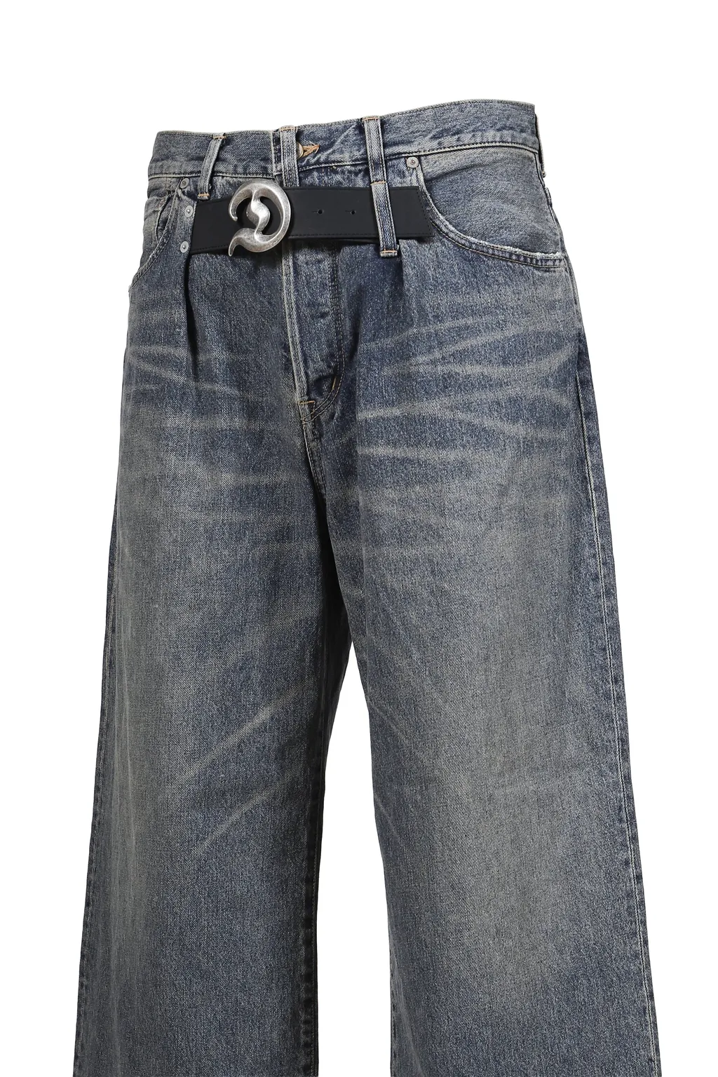 Buckle Super Wide Denim Pants / Ind D