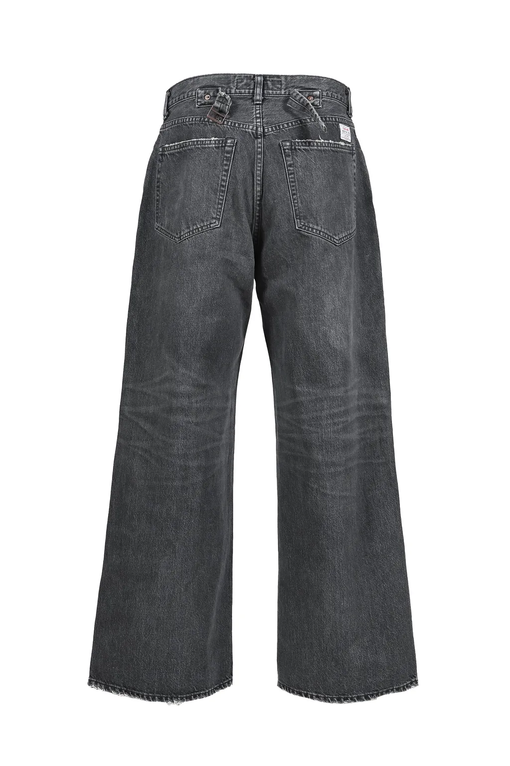 Buckle Super Wide Denim Pants / Blk D