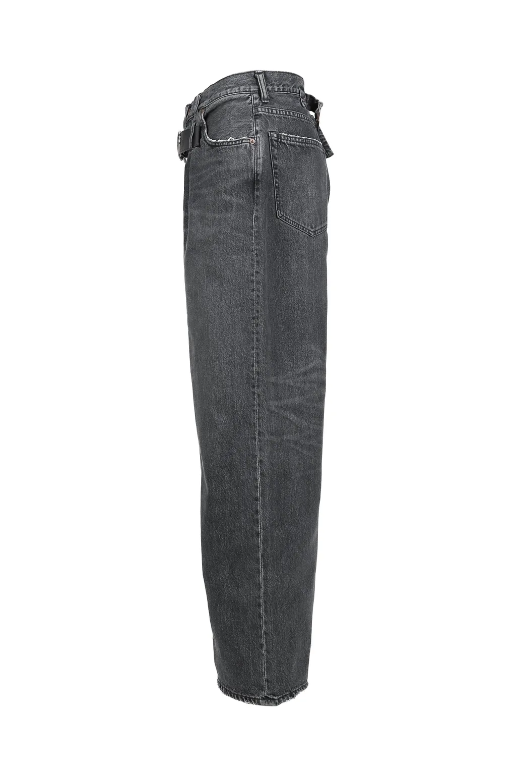 Buckle Super Wide Denim Pants / Blk D