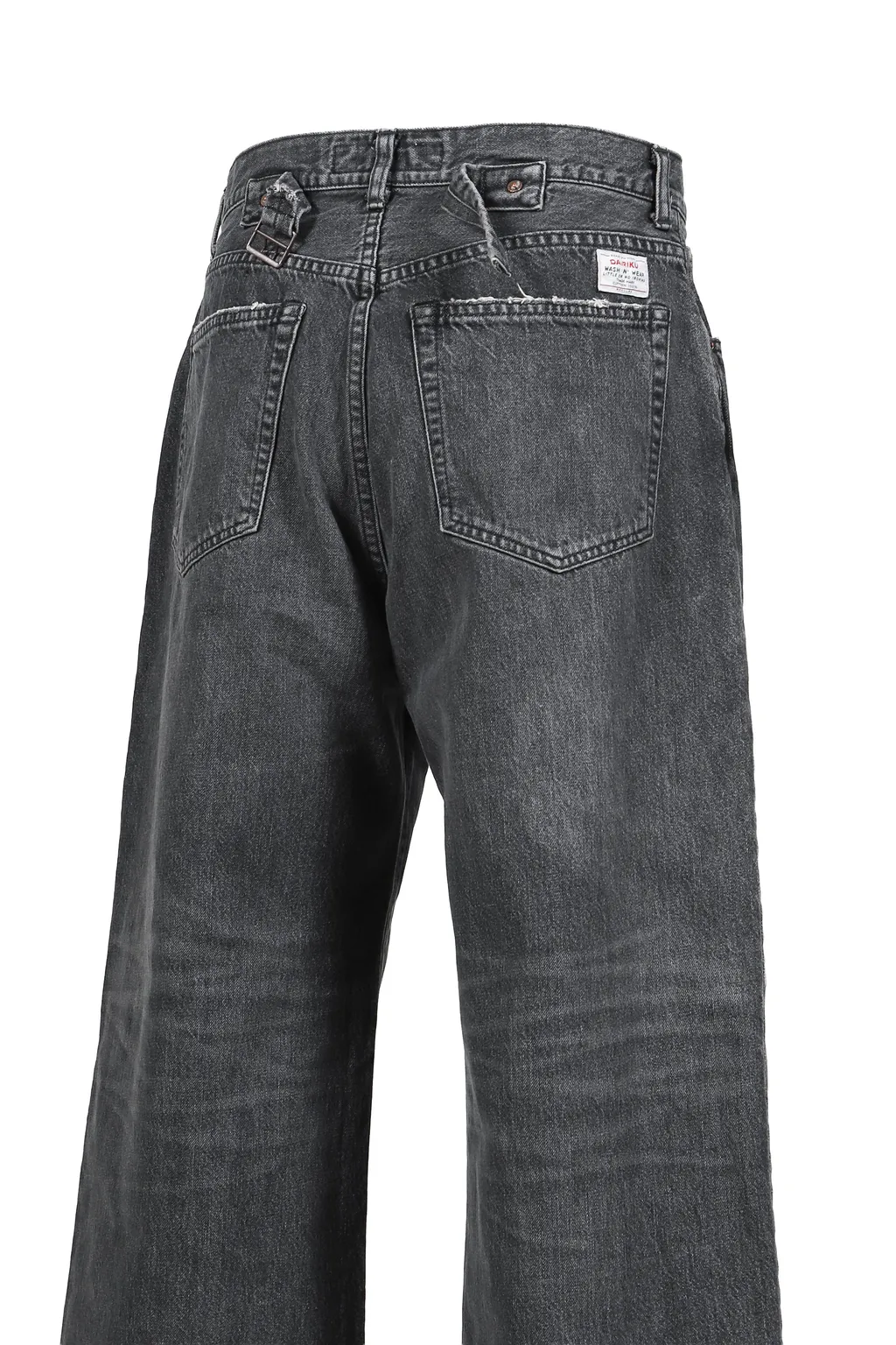Buckle Super Wide Denim Pants / Blk D