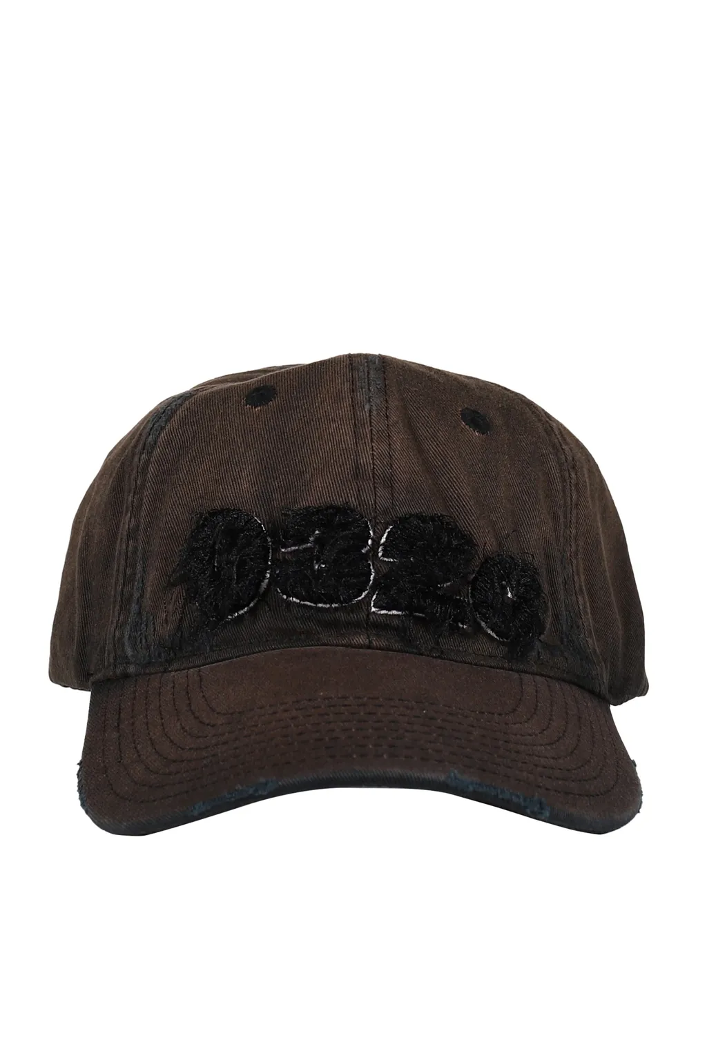 Distressed Logo Cap / Washed Blk