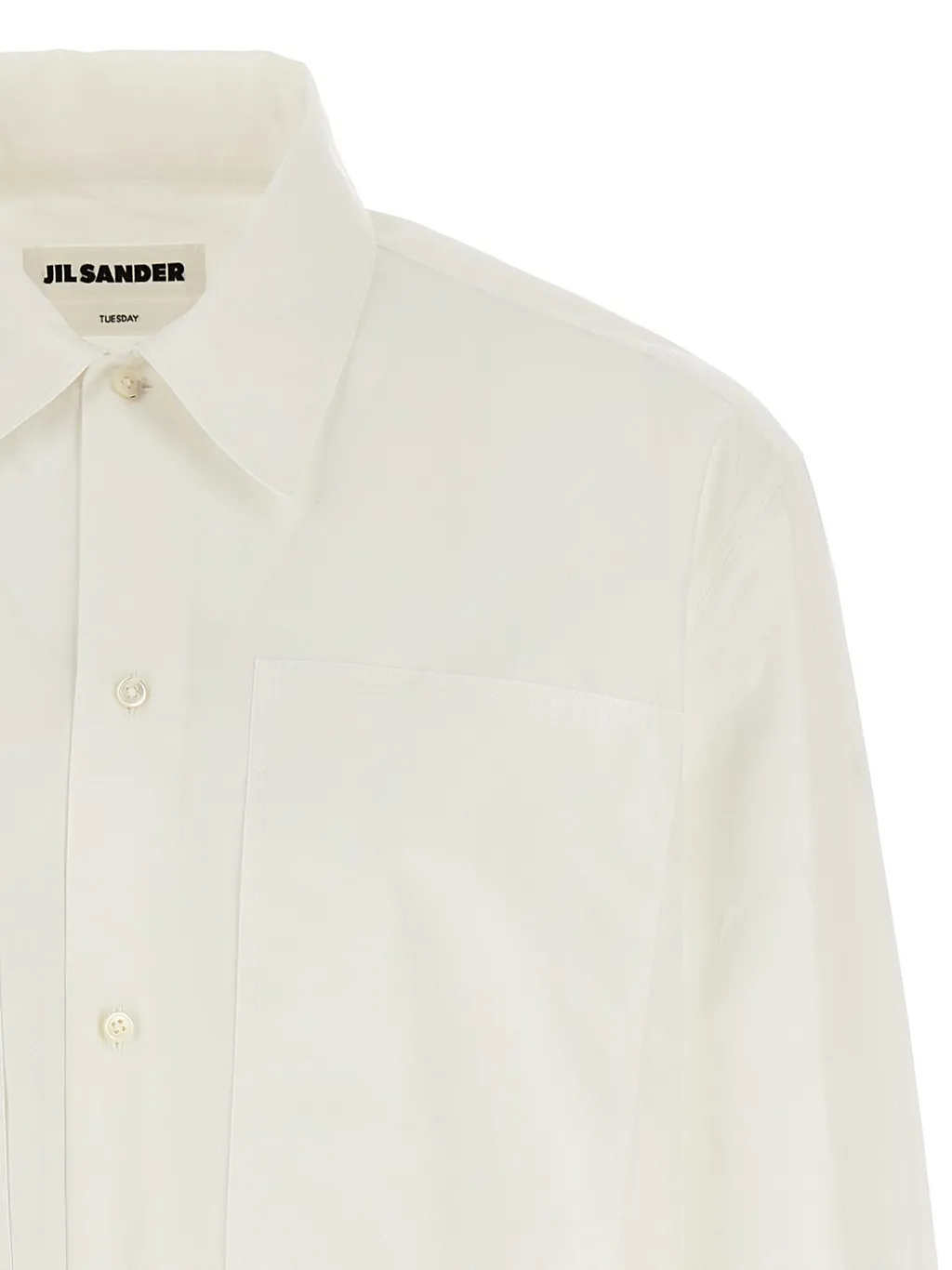 Jil Sander Logo Embroidered Long-Sleeved Shirt