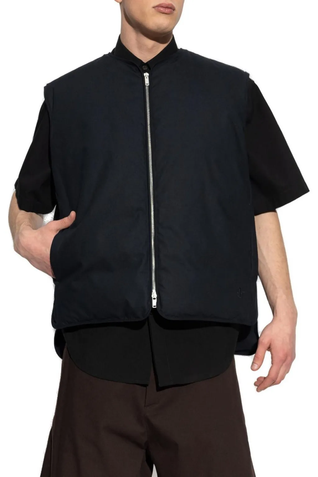 Jil Sander+ Logo Embroidered Zip-Up Gilet