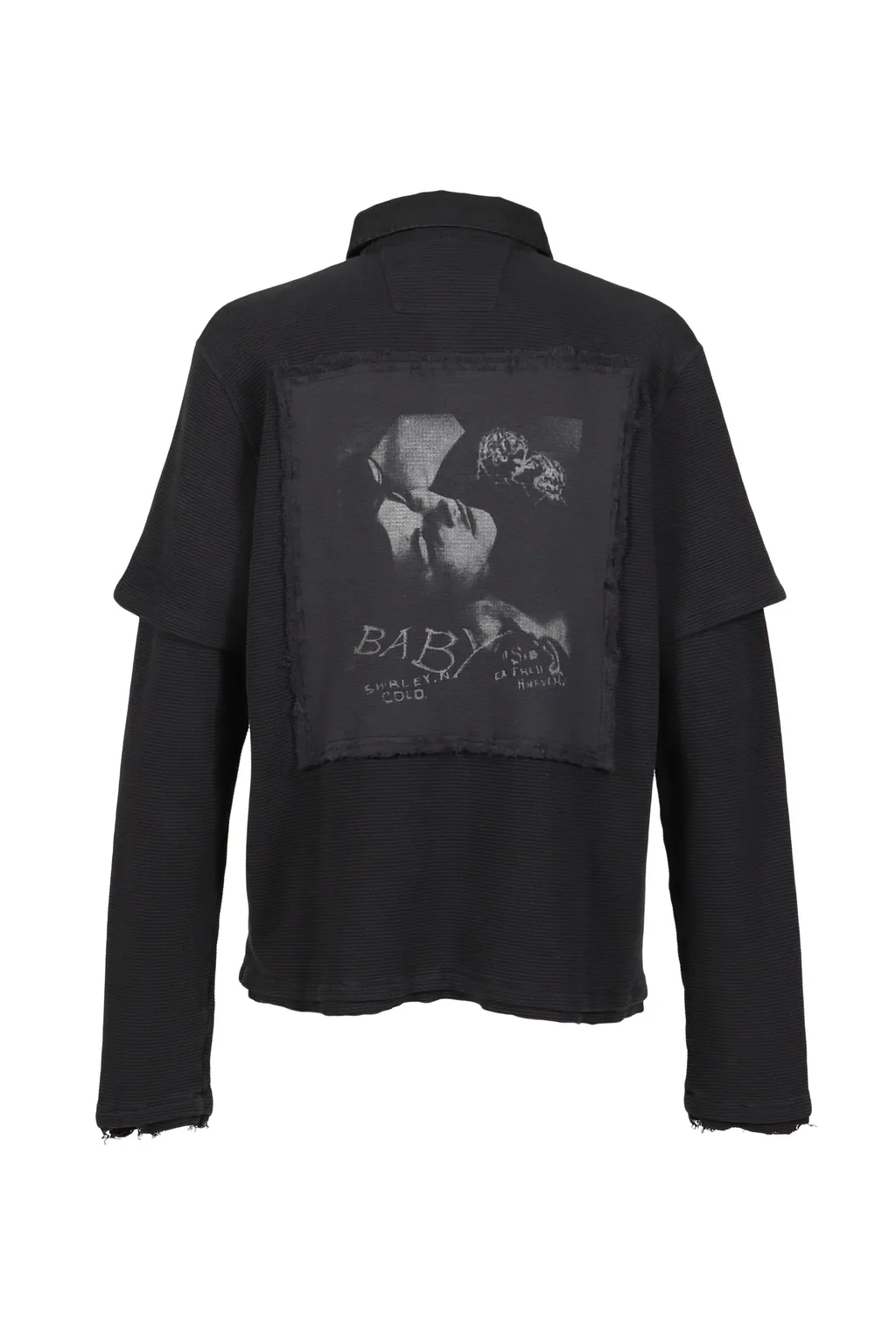 Layered Polo Longsleeve / Washed Blk
