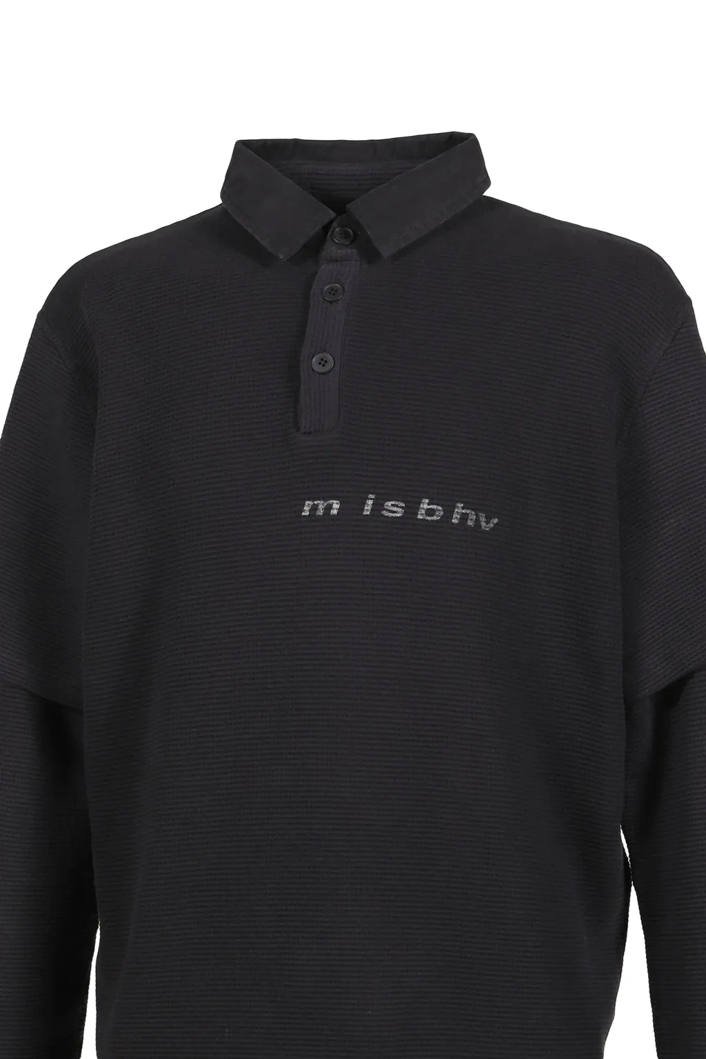 Layered Polo Longsleeve / Washed Blk