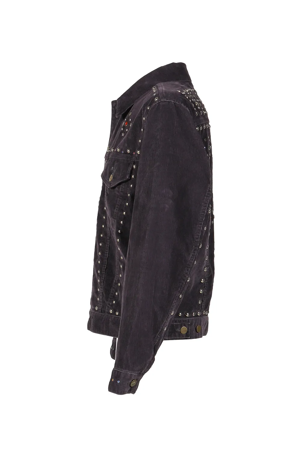 Studded Jean Jacket - 14W Corduroy / Blk