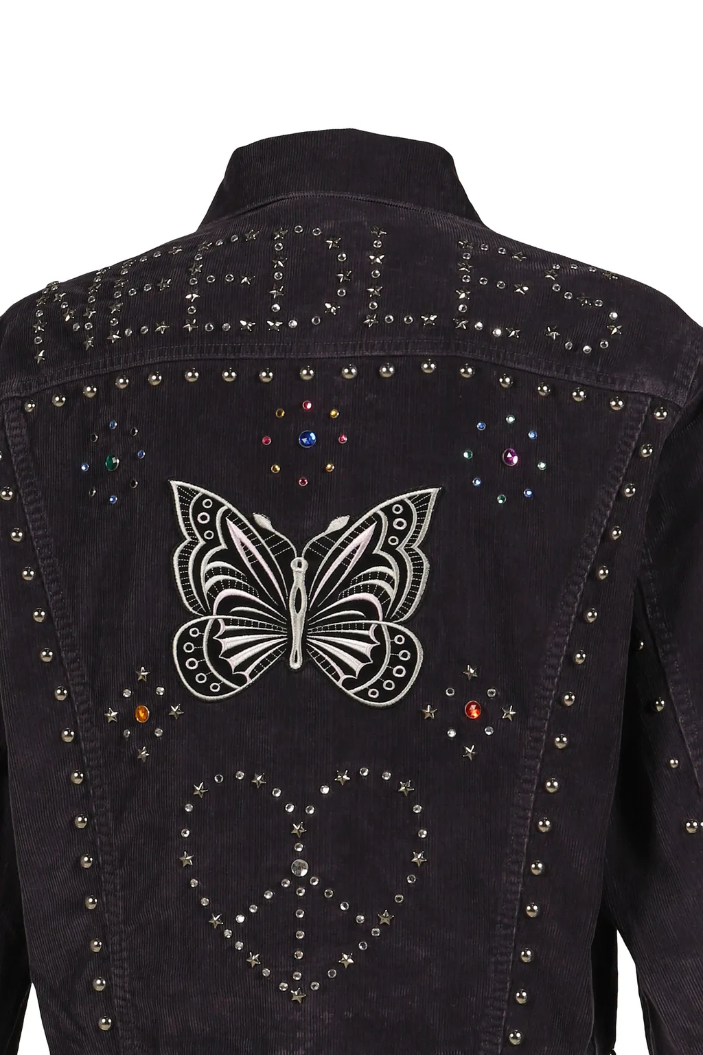 Studded Jean Jacket - 14W Corduroy / Blk