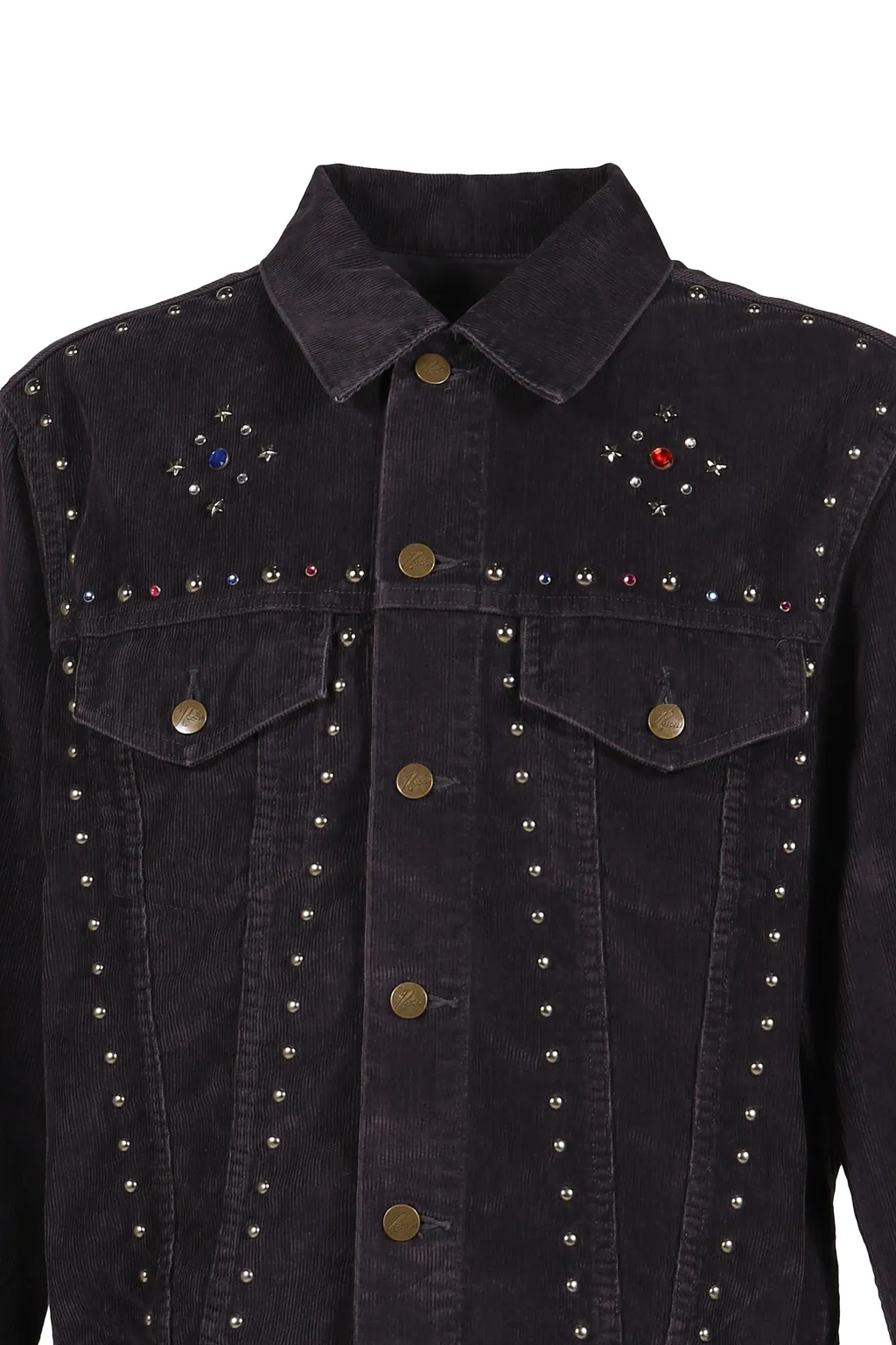 Studded Jean Jacket - 14W Corduroy / Blk