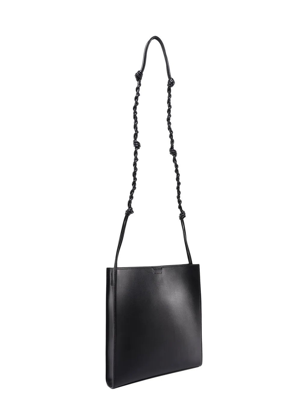Jil Sander Logo Embossed Braided Strapped Shoulder Bag