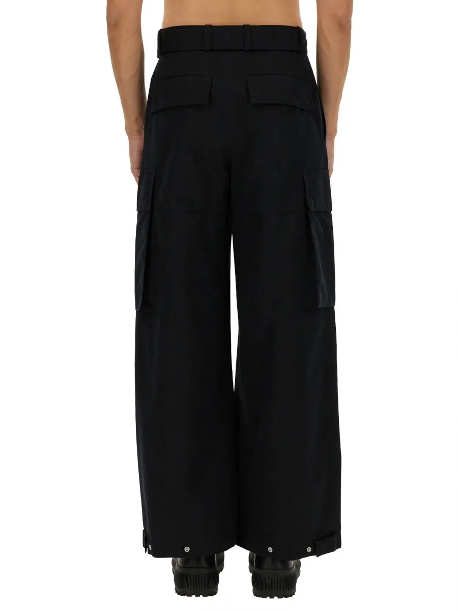 Jil Sander Belted Wide-Leg Cargo Pants