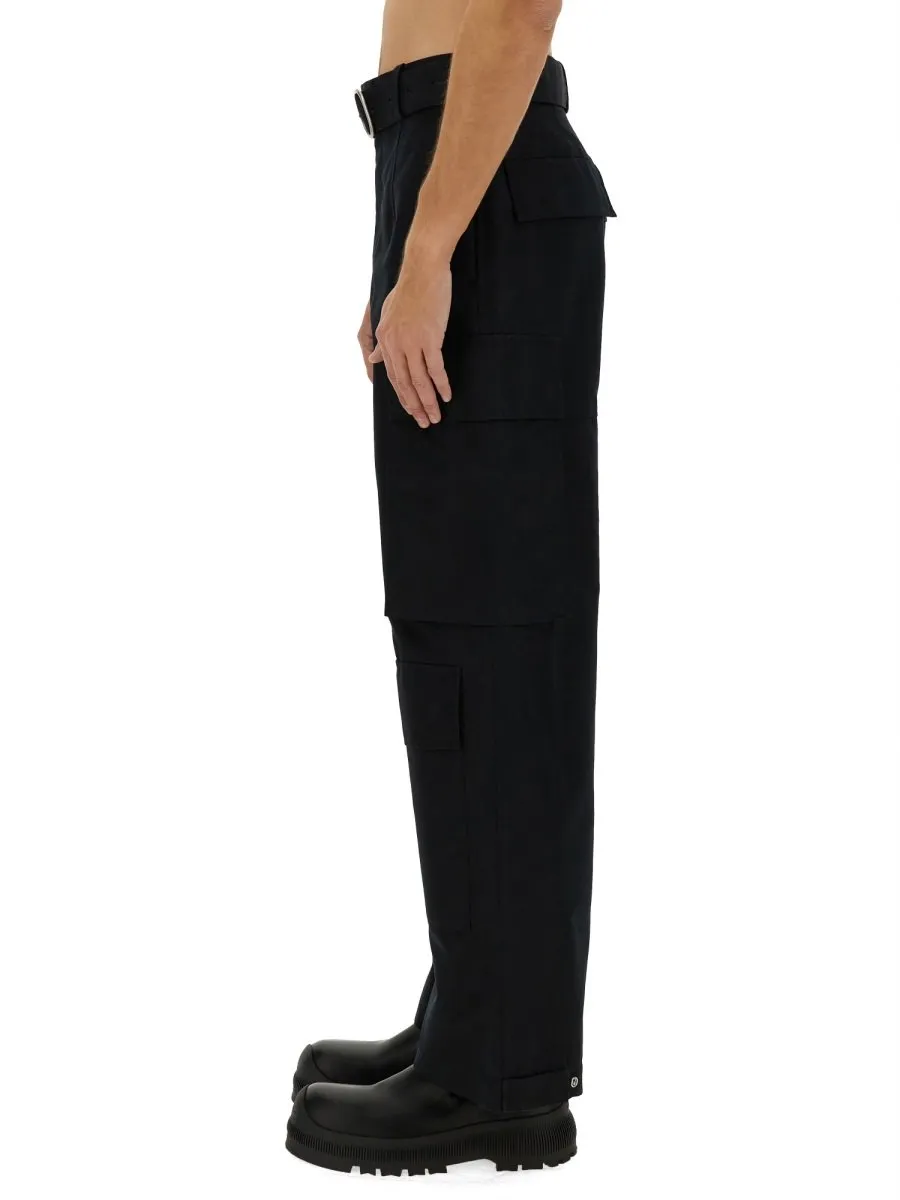 Jil Sander Belted Wide-Leg Cargo Pants