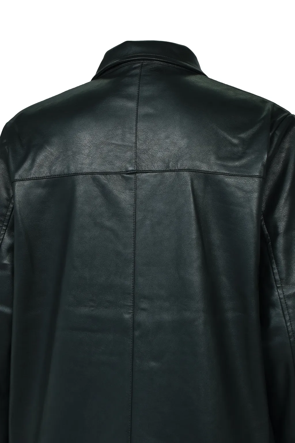 Faux Leather Coat W/Tote Bag / Blk