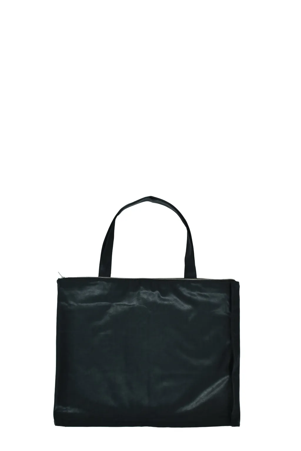 Faux Leather Coat W/Tote Bag / Blk