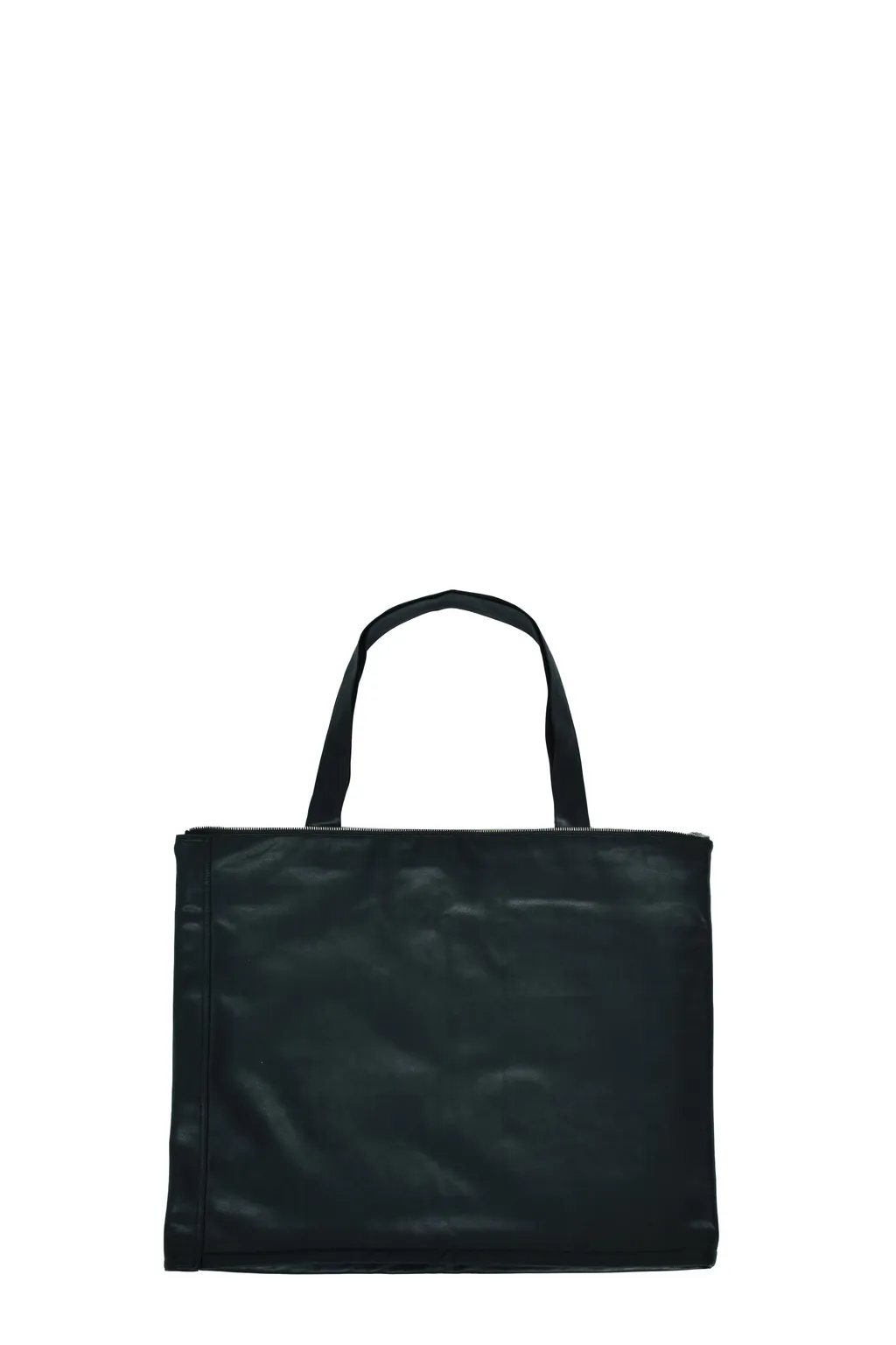 Faux Leather Coat W/Tote Bag / Blk