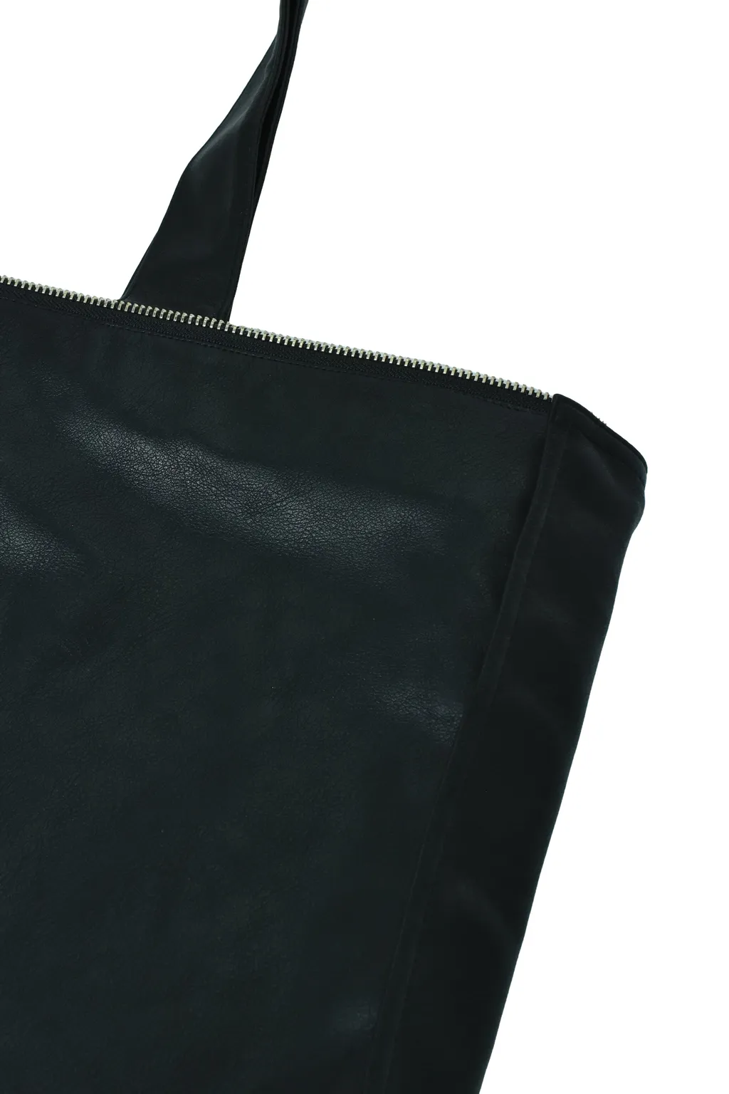 Faux Leather Coat W/Tote Bag / Blk