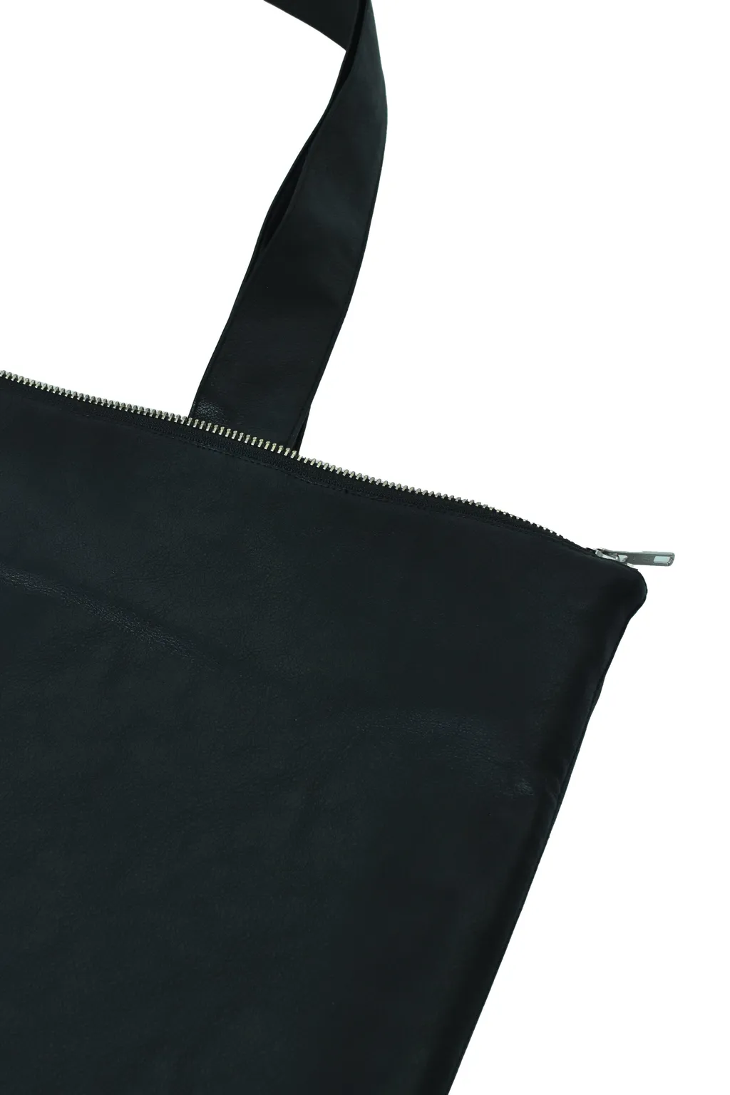 Faux Leather Coat W/Tote Bag / Blk