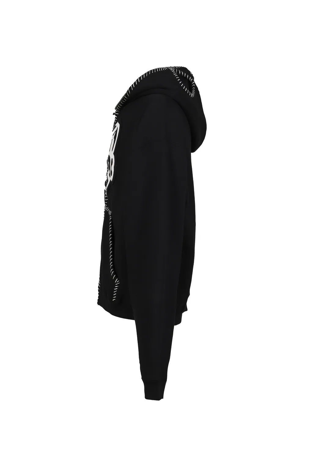 Hand-Stitched Full Zip Hoodie / Blk