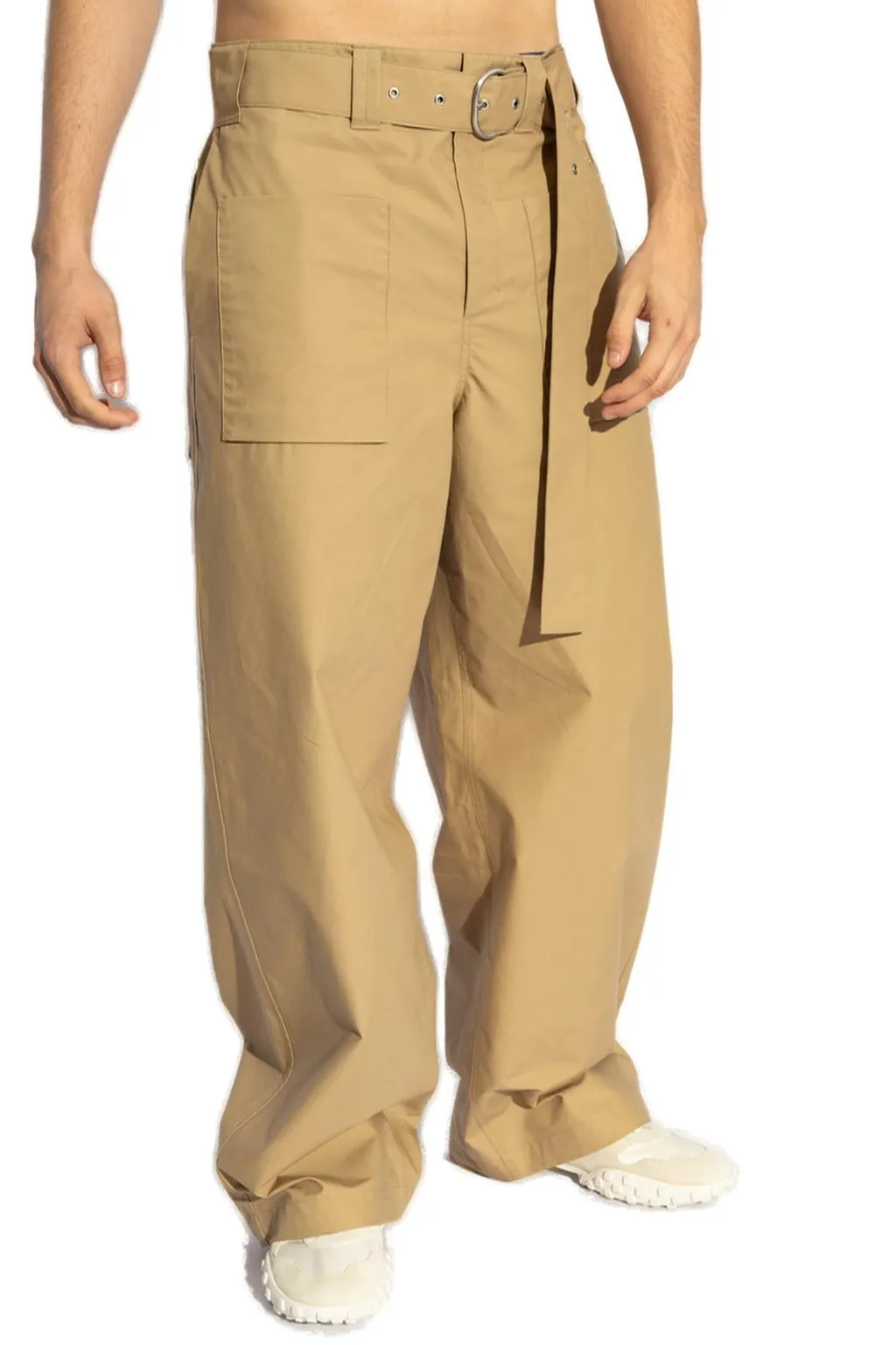 Jil Sander Logo Detailed Belted Trousers