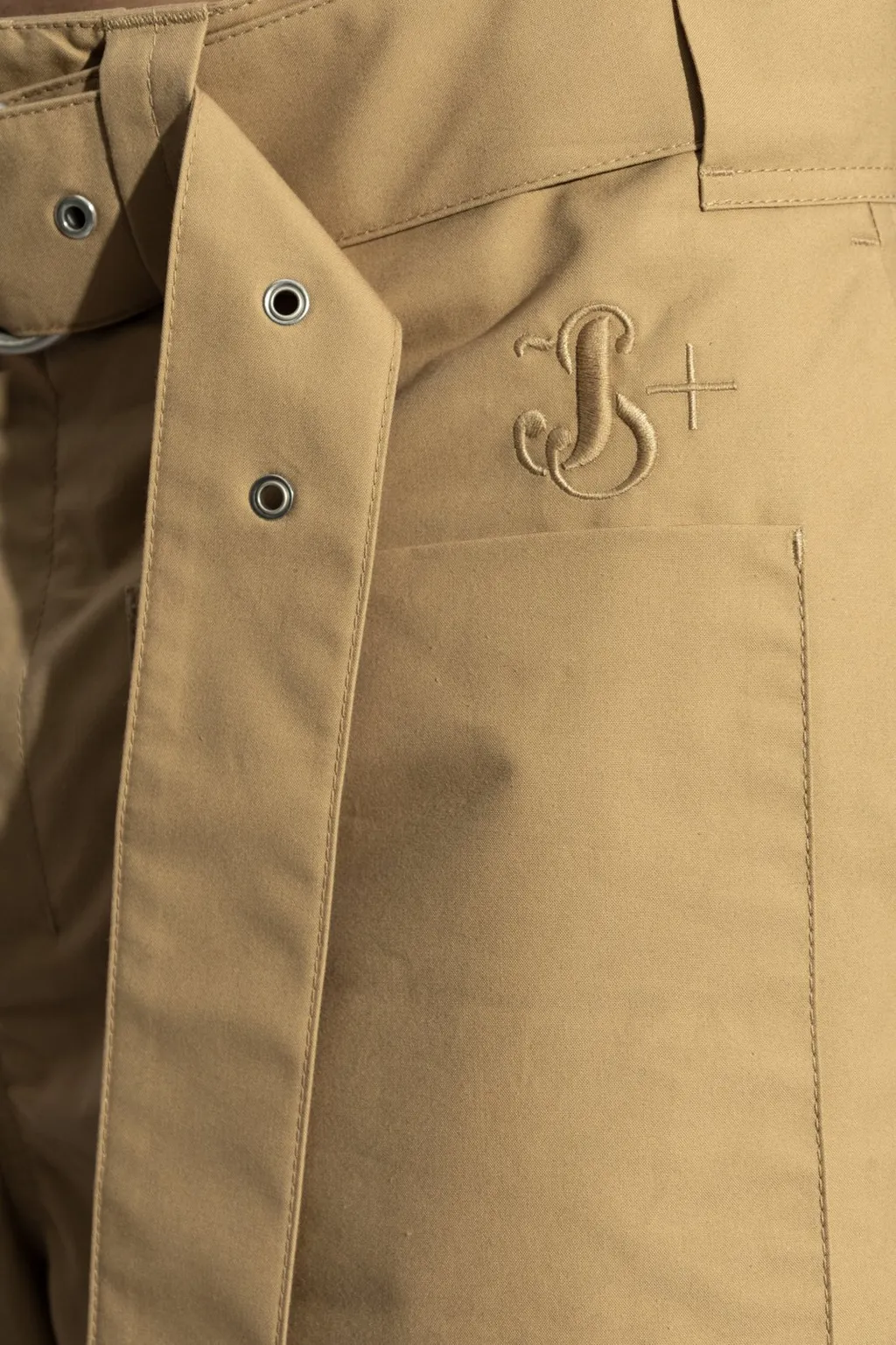 Jil Sander Logo Detailed Belted Trousers