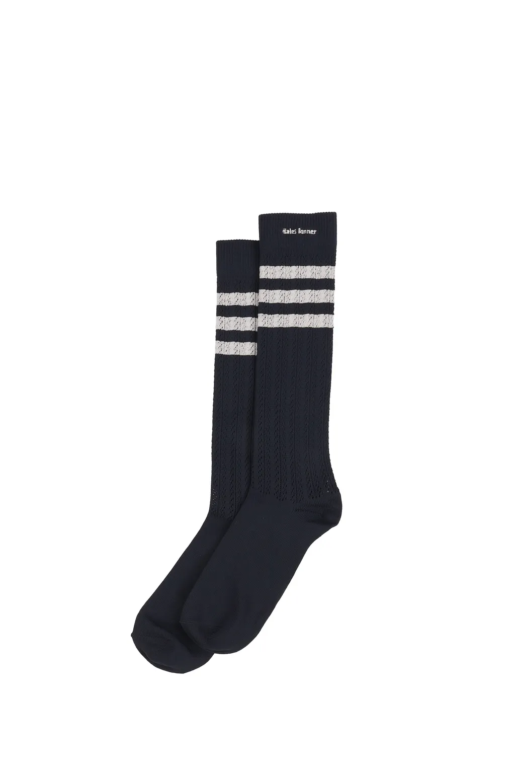 Wb Crochet High Sock / Chalk White / Night Navy