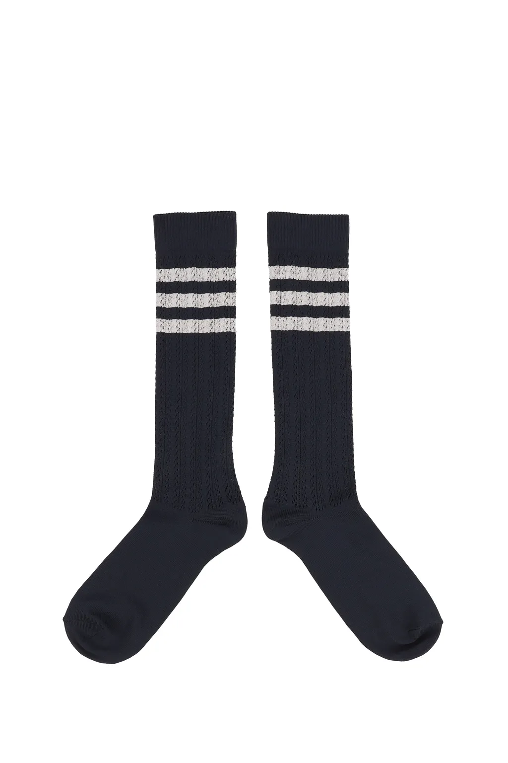 Wb Crochet High Sock / Chalk White / Night Navy