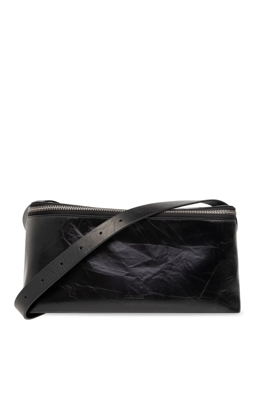 Jil Sander Logo Debossed Zipped Medium Shoulder Bag