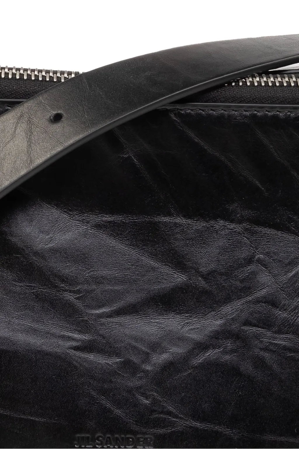 Jil Sander Logo Debossed Zipped Medium Shoulder Bag