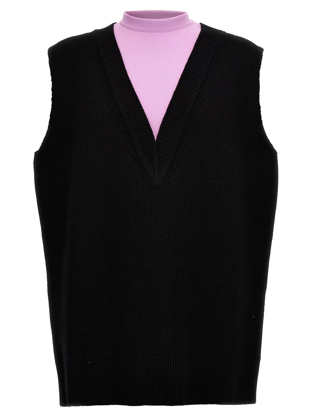 Jil Sander Two-Toned Sleeveless Knit Vest