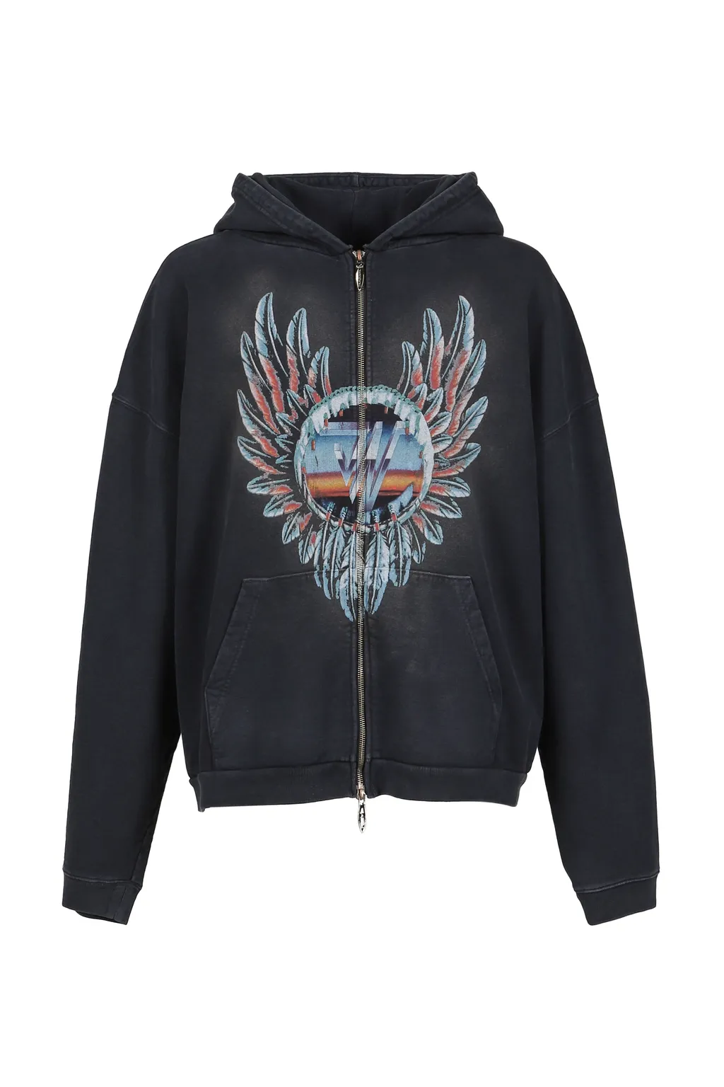 Feather Zip Hoodie / Black