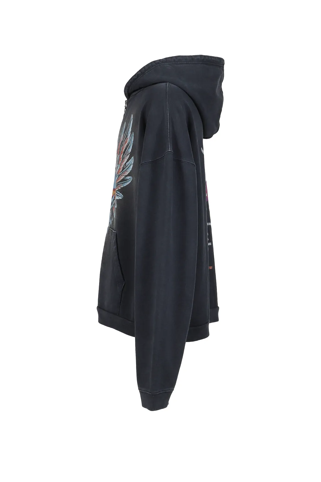 Feather Zip Hoodie / Black