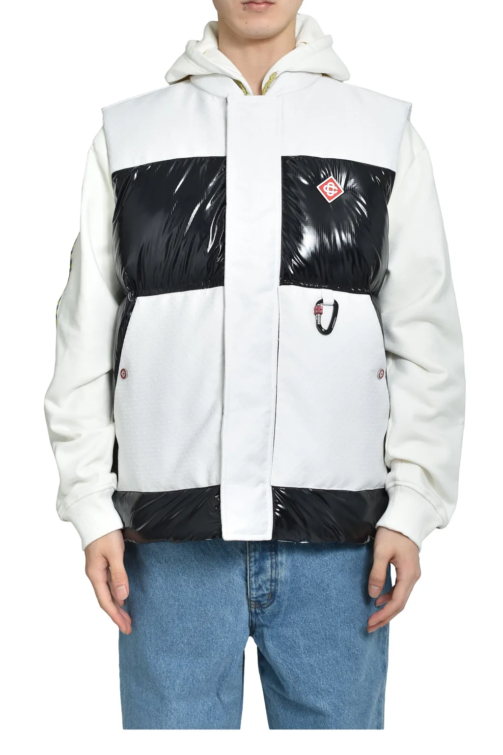 Down Vest / White Blk