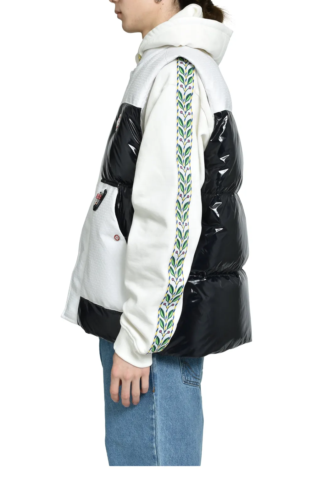 Down Vest / White Blk