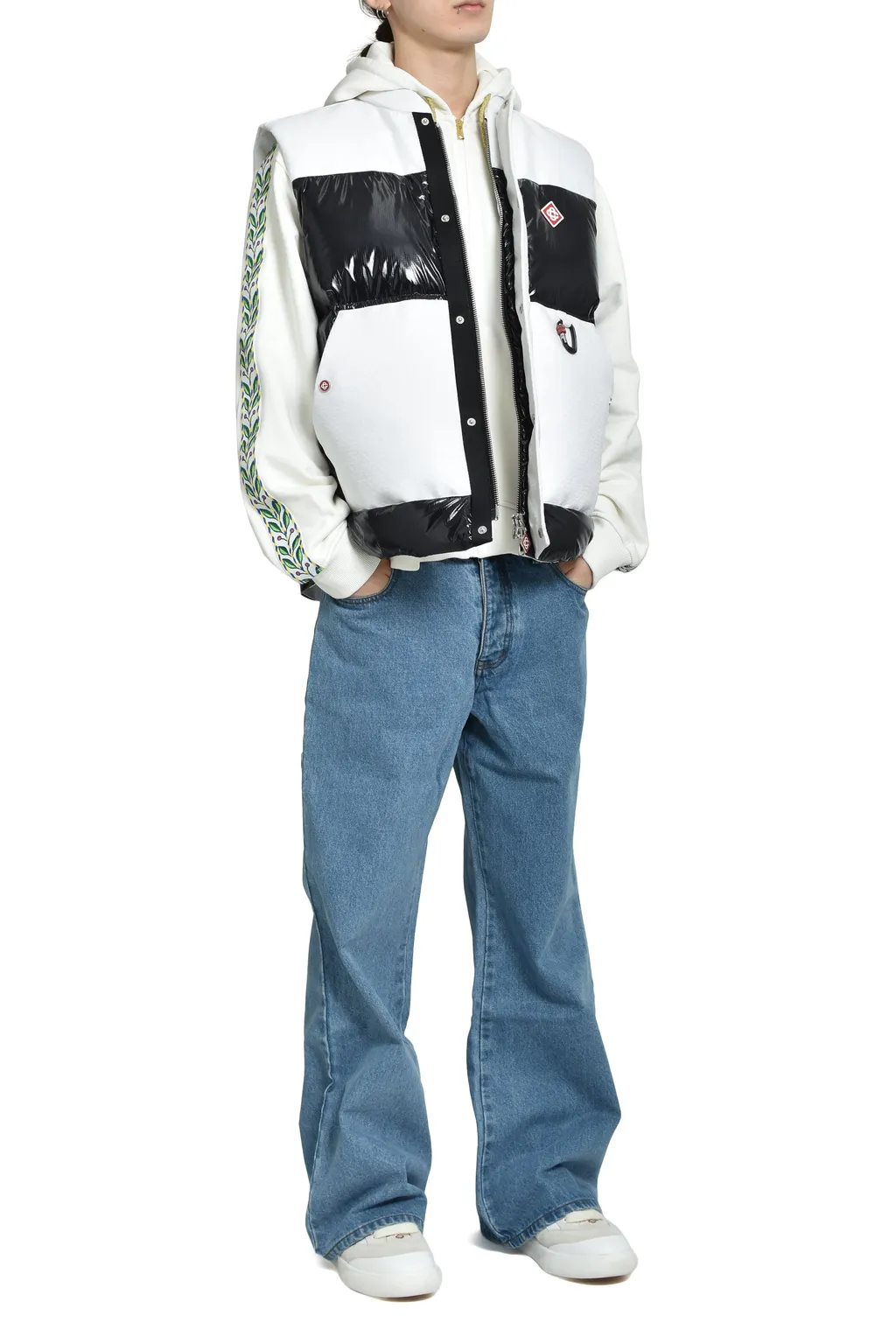 Down Vest / White Blk