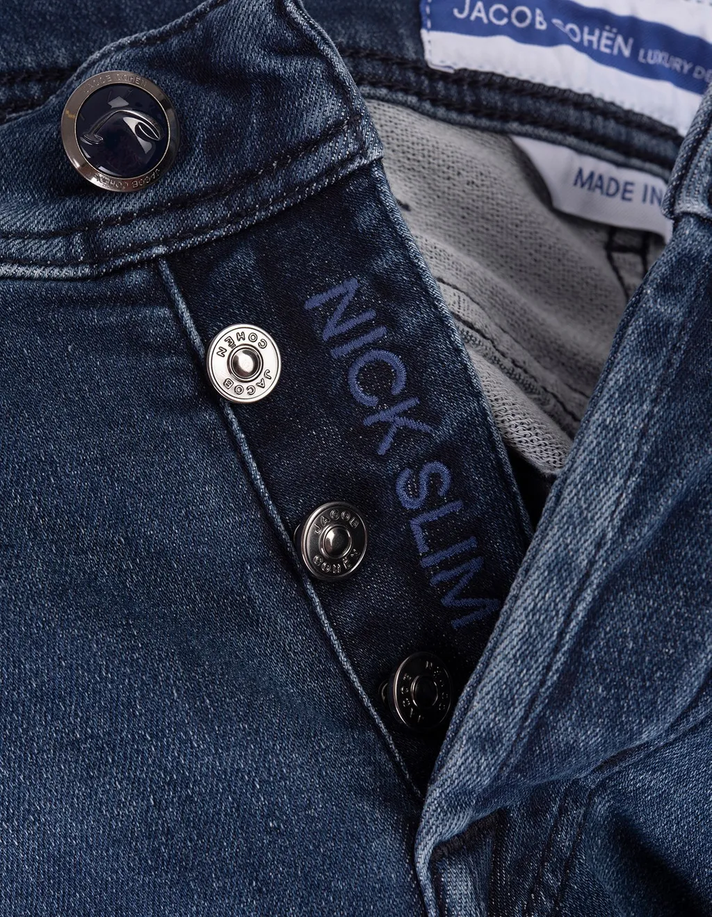 Jacob Cohen Logo-Patch Straight-Leg Slim-Cut Jeans