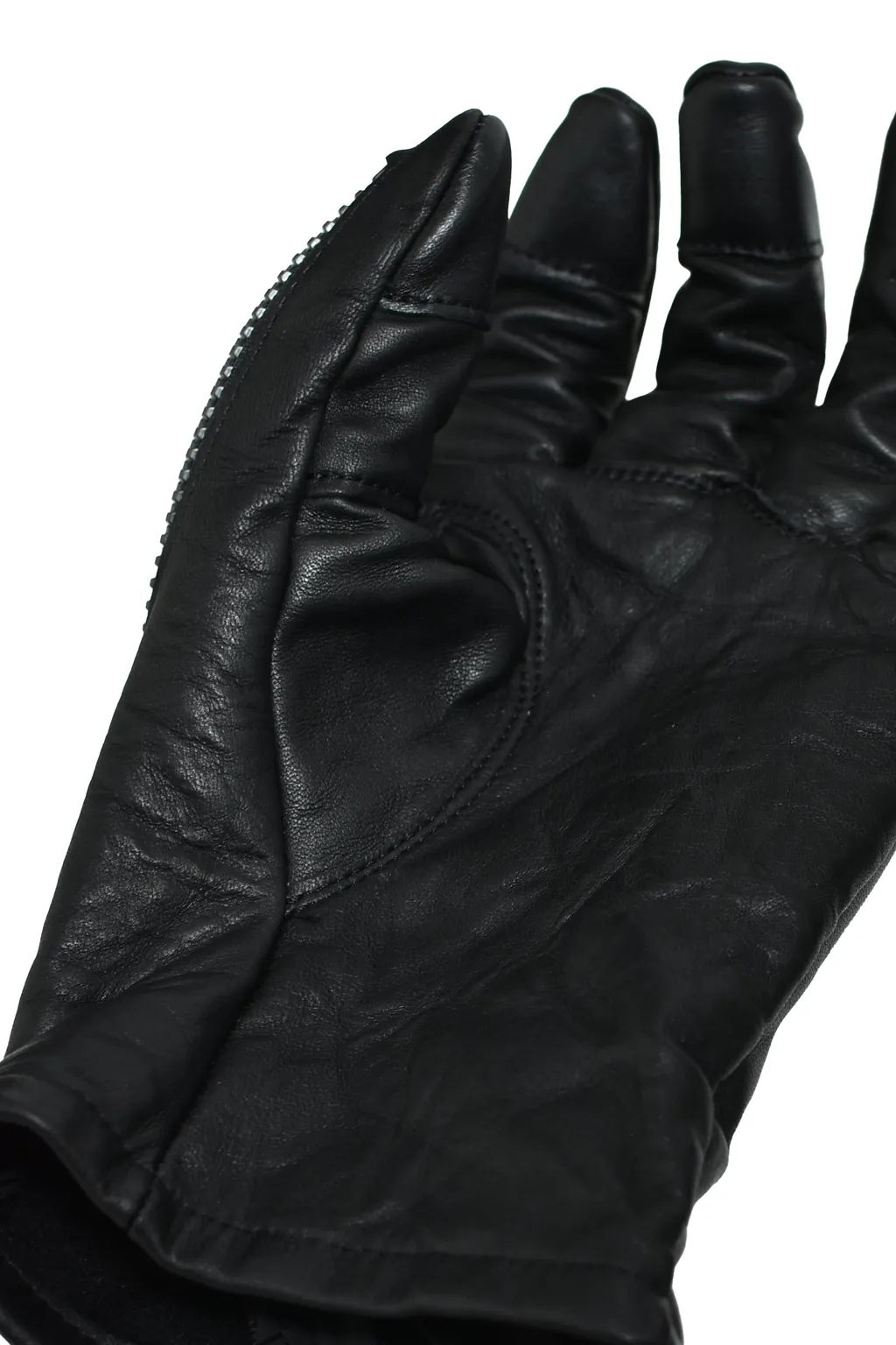 Horse Leather Twist W Zip Glove / Blk